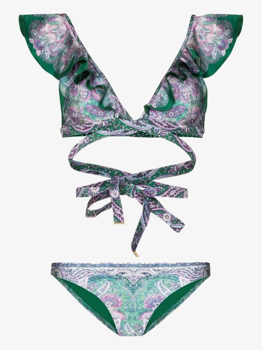 Anneke Ruffled Paisley Print Bikini