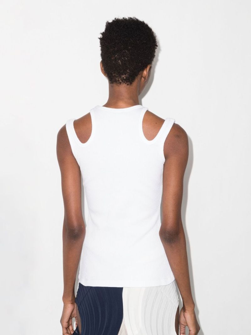 Cutout Ribbed Cotton Vest