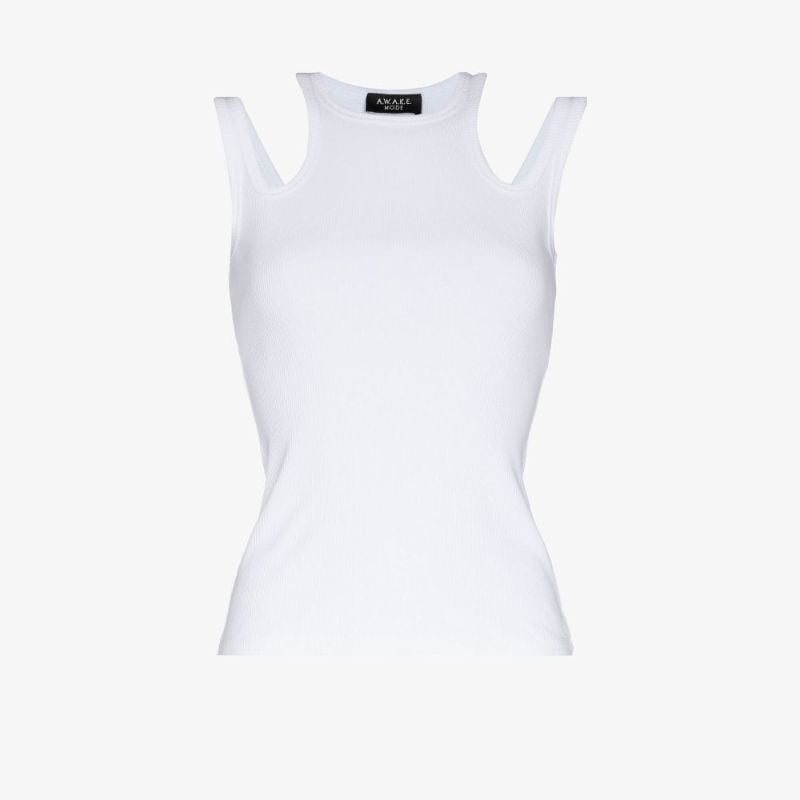 Cutout Ribbed Cotton Vest