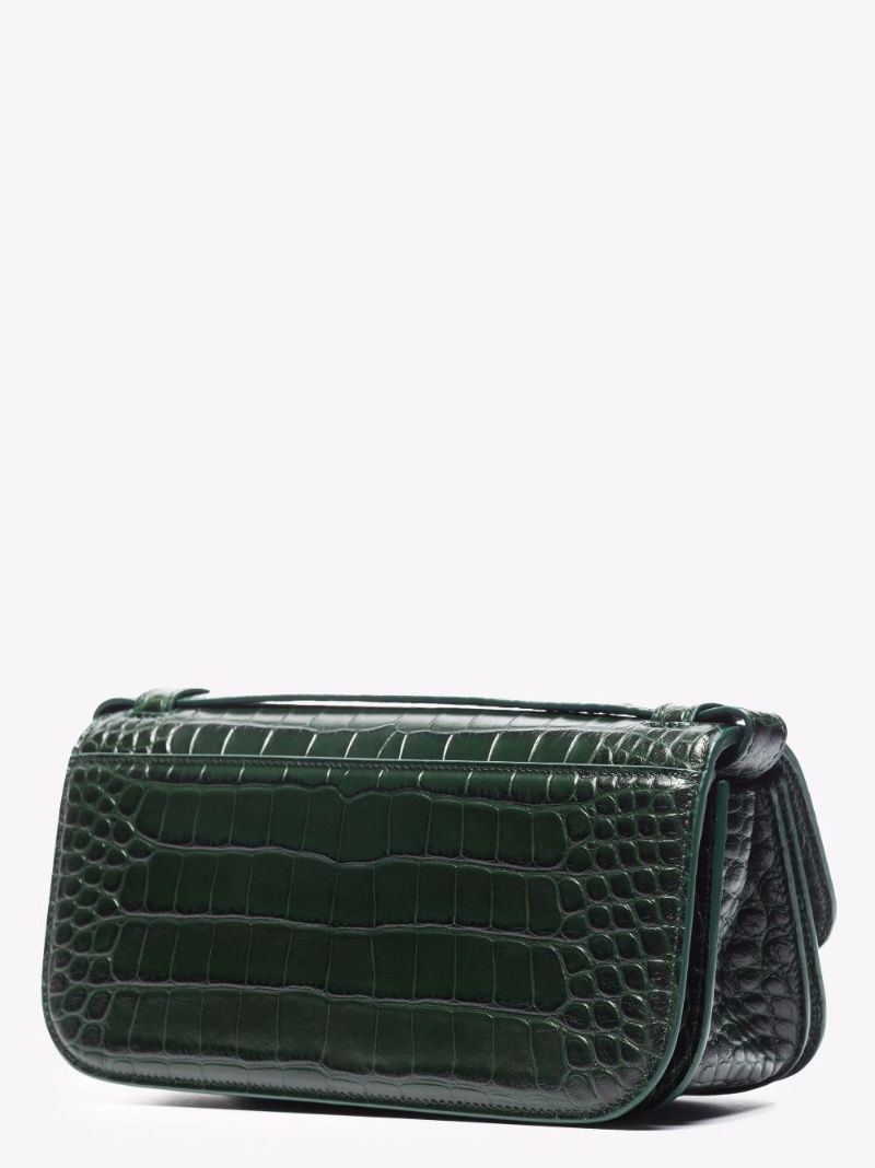 Green Gossip Small Mock Croc Leather Shoulder Bag