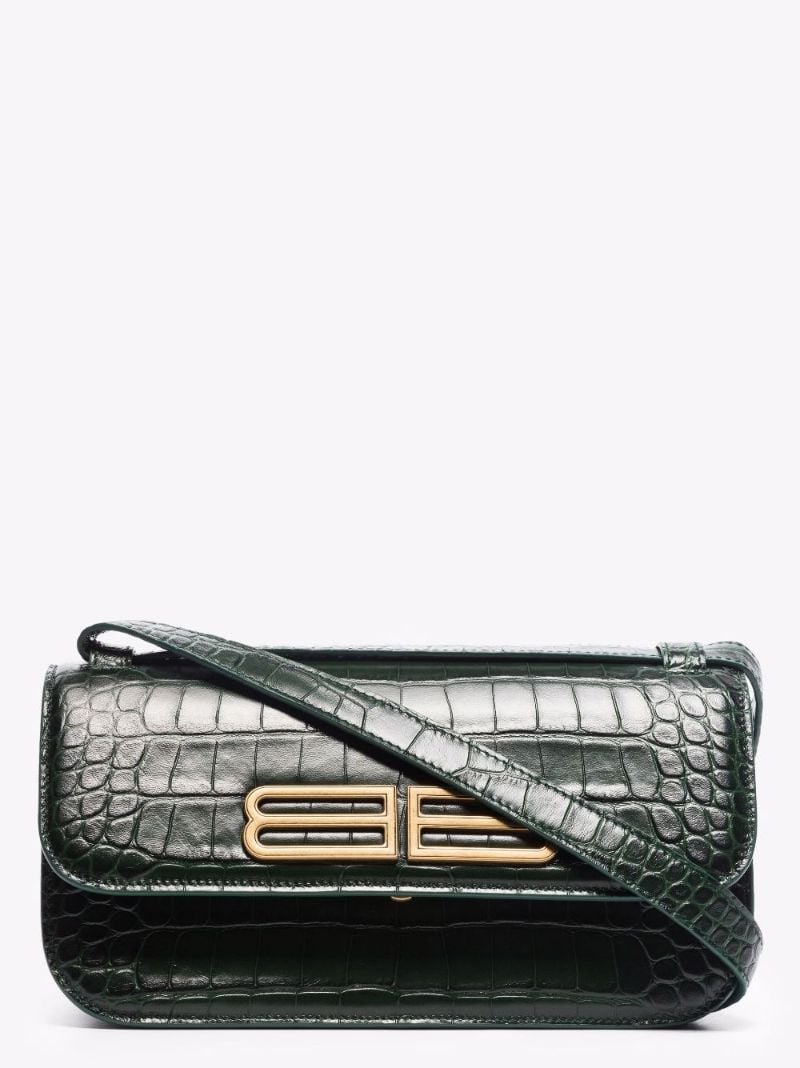 Green Gossip Small Mock Croc Leather Shoulder Bag