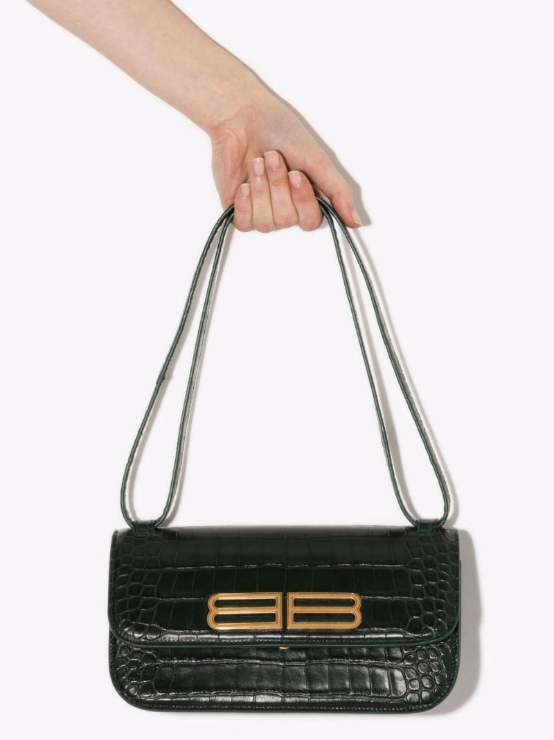 Green Gossip Small Mock Croc Leather Shoulder Bag