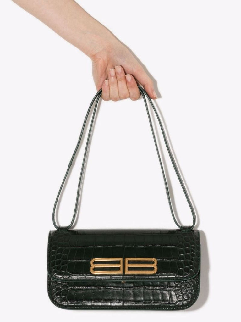Green Gossip Small Mock Croc Leather Shoulder Bag
