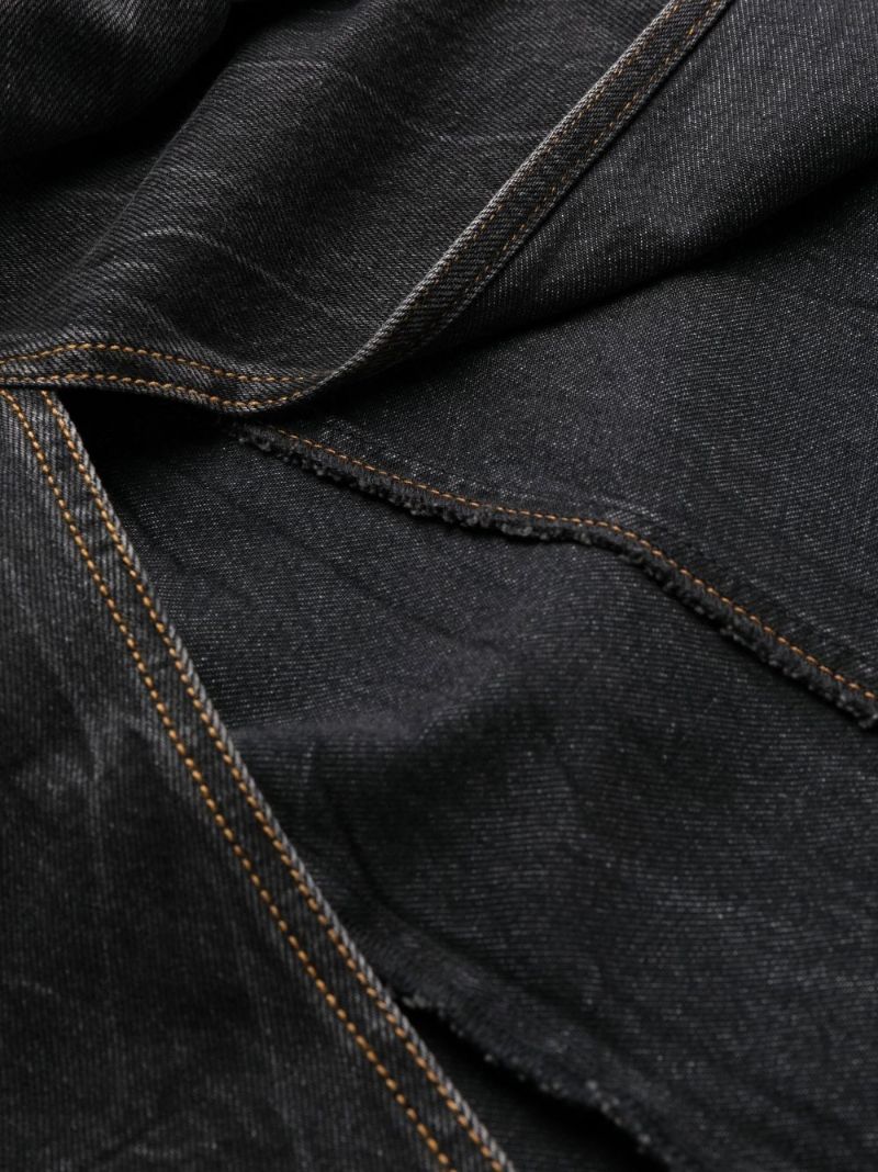 Black Trompe LÃ¢â_x0082_¬â_x0084_¢oeil Denim Midi Dress