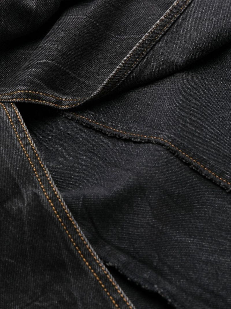 Black Trompe LÃ¢â_x0082_¬â_x0084_¢oeil Denim Midi Dress