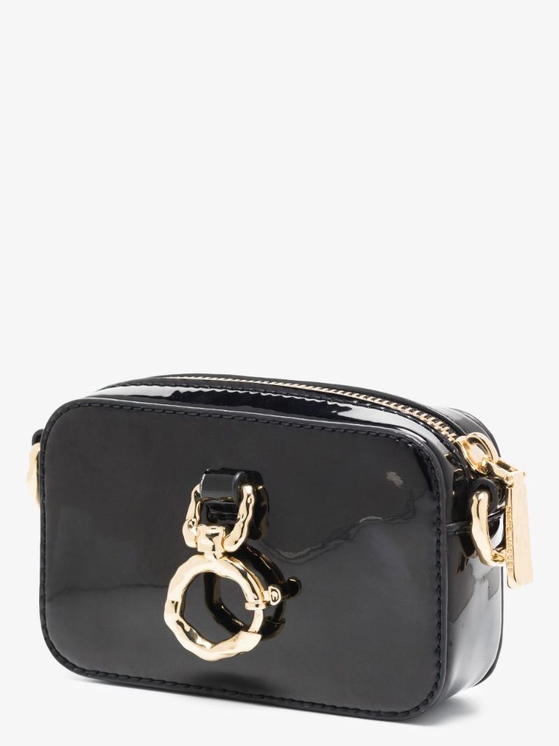Black Snapshot Specchio Mini Leather Cross Body Bag