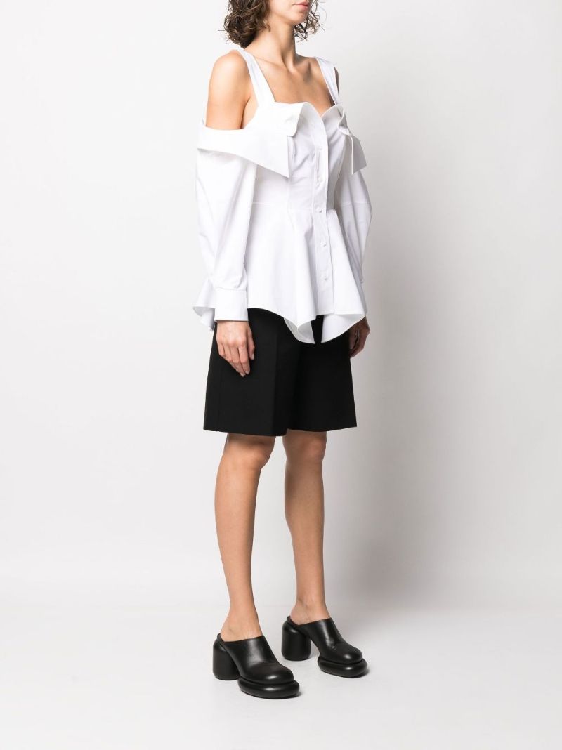White Deconstructed Cotton Blouse