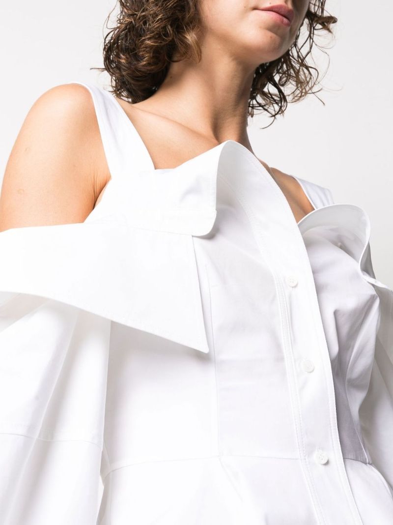 White Deconstructed Cotton Blouse