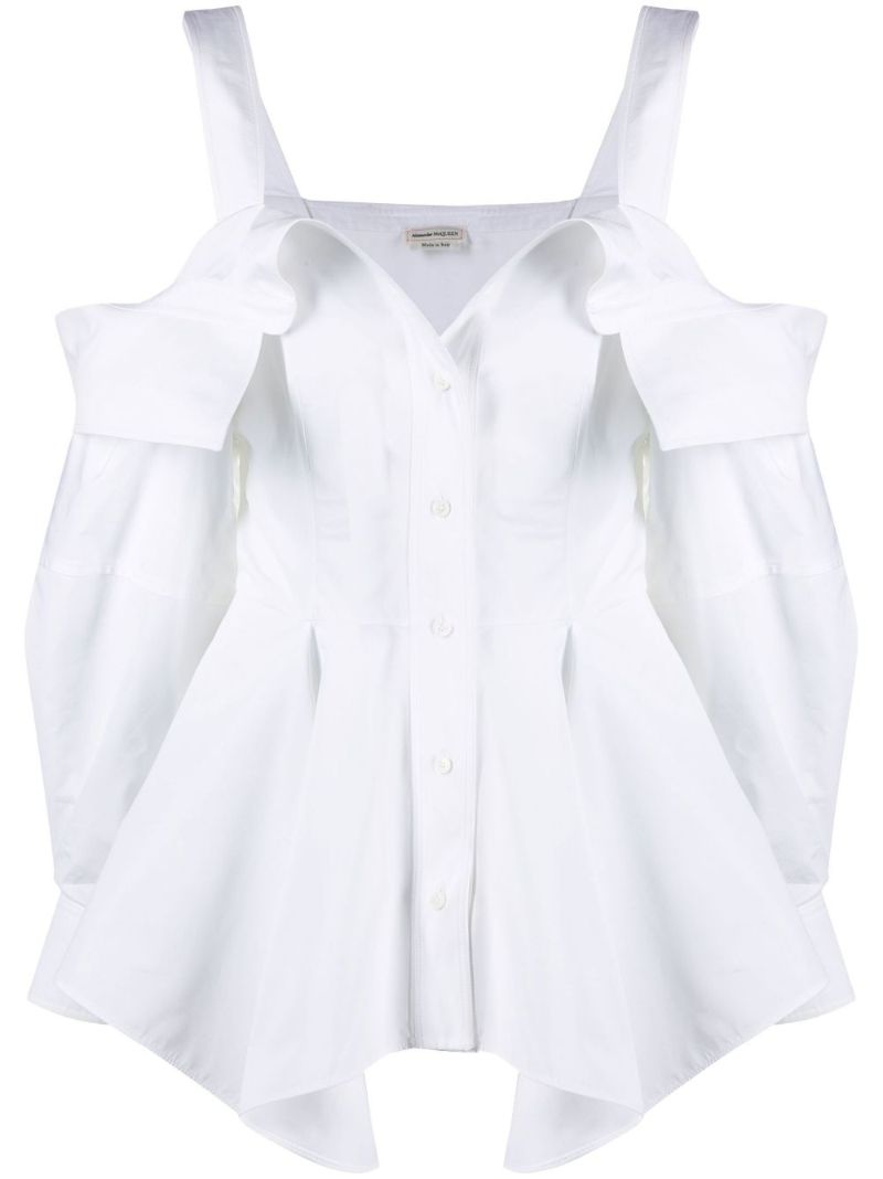 White Deconstructed Cotton Blouse