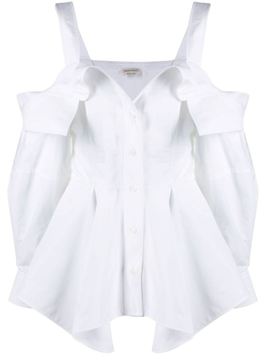 White Deconstructed Cotton Blouse