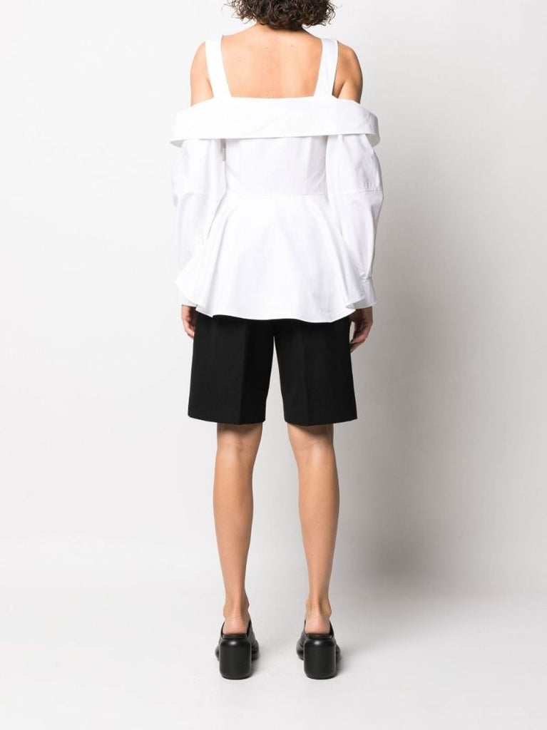 White Deconstructed Cotton Blouse