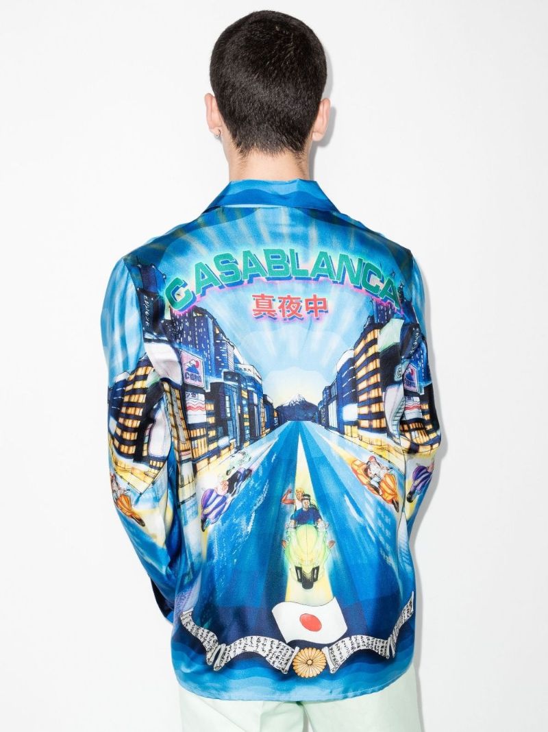 Tokyo Nights Printed Silk Shirt