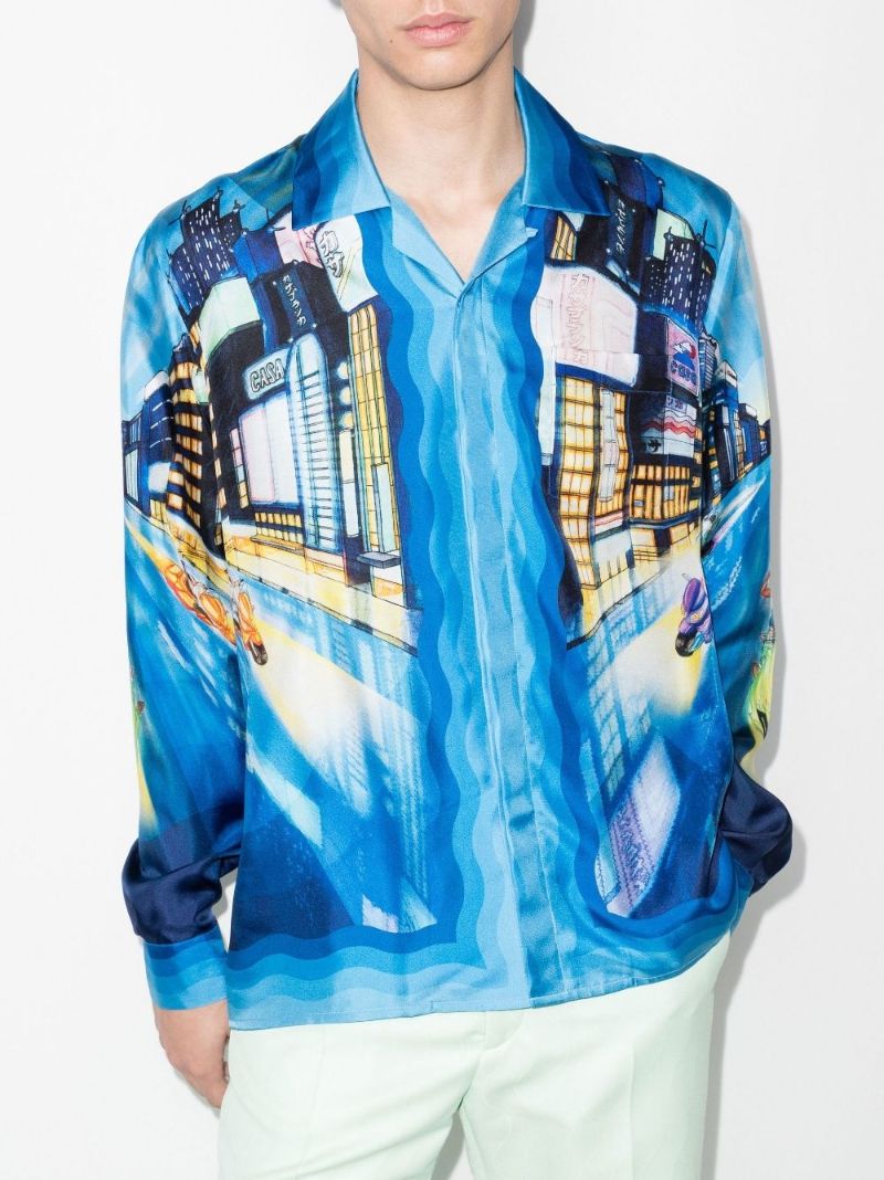 Tokyo Nights Printed Silk Shirt