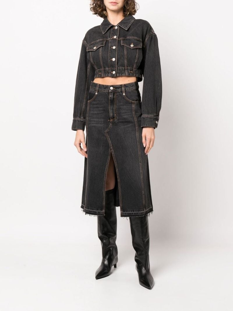 Black Asymmetric Denim Jacket