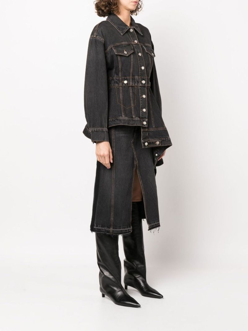 Black Asymmetric Denim Jacket