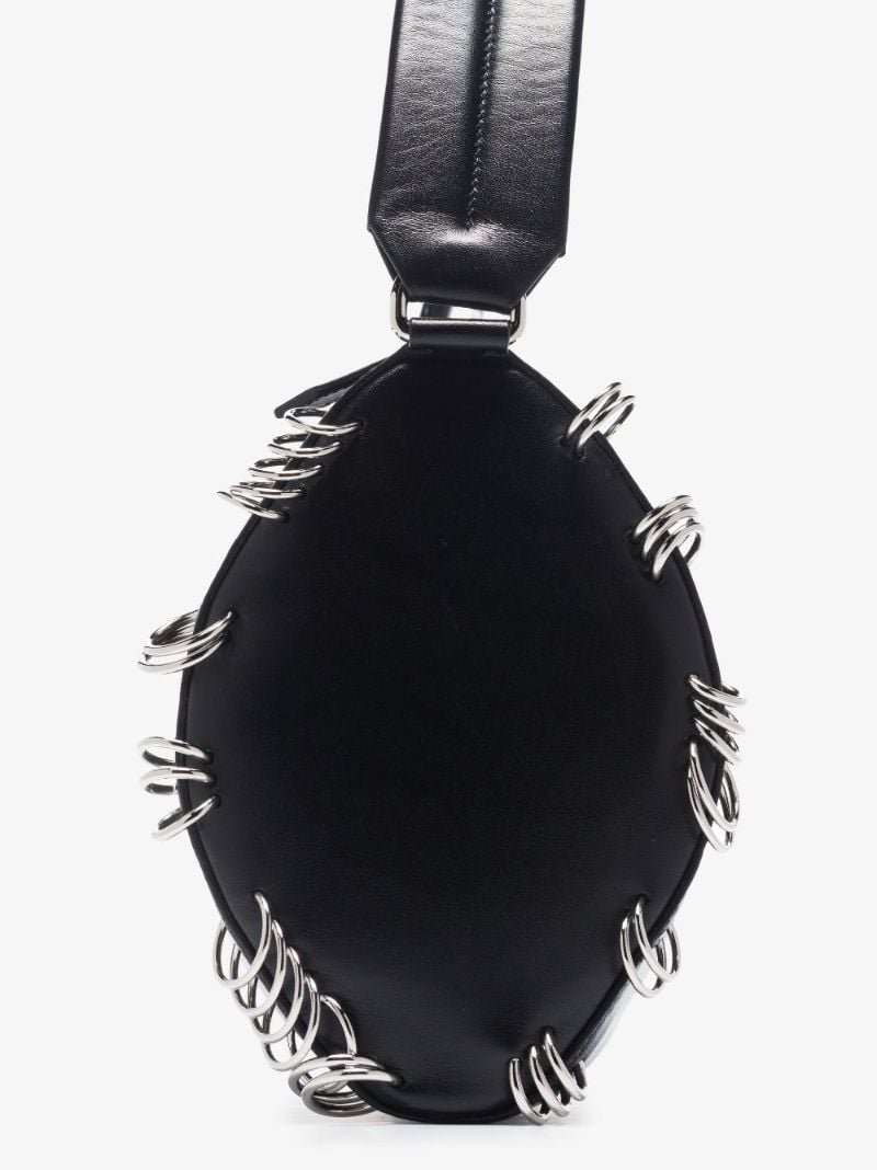 Black Rhombi Small Leather Shoulder Bag