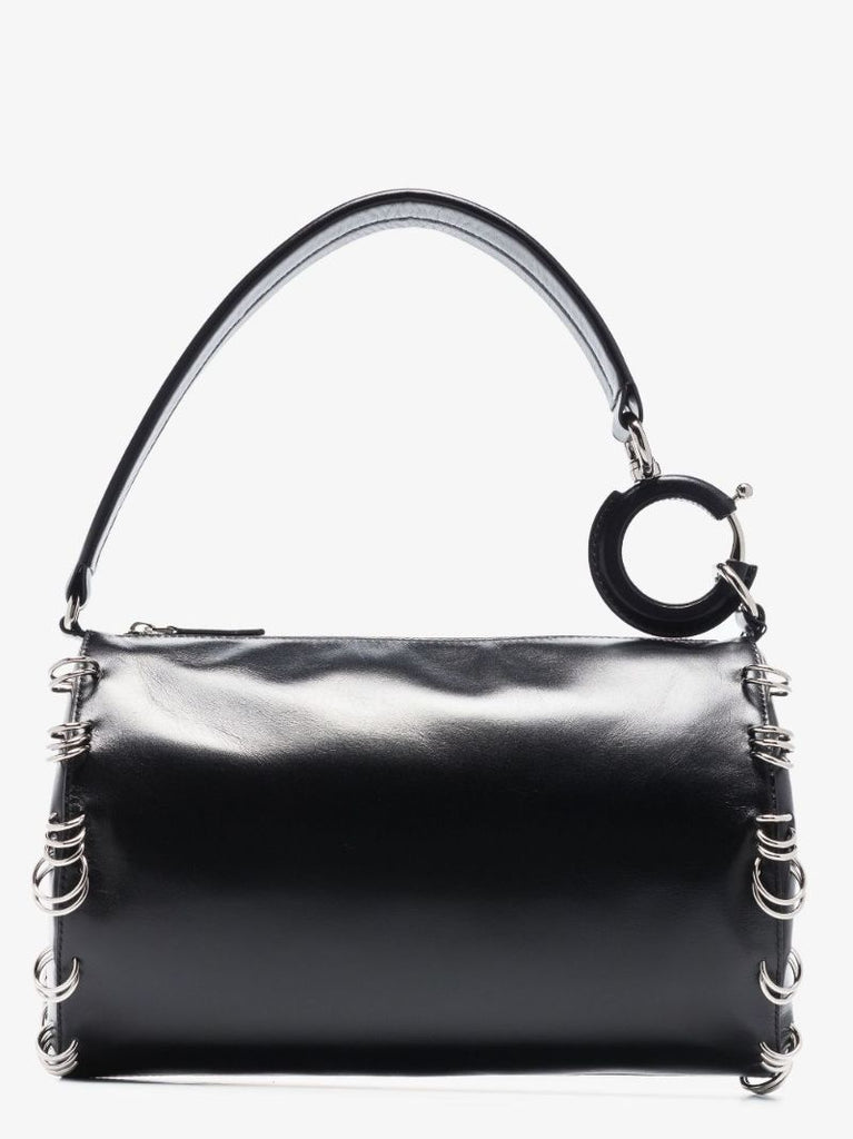 Black Rhombi Small Leather Shoulder Bag