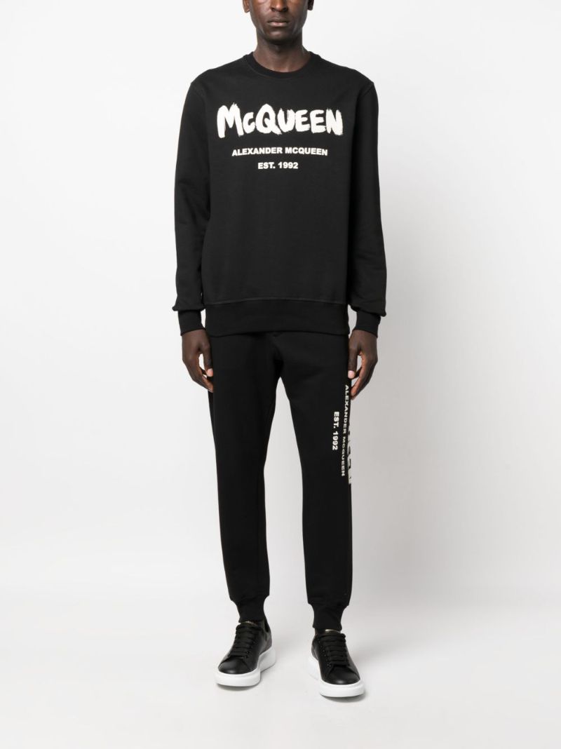 Black Graffiti-print Cotton Sweatshirt