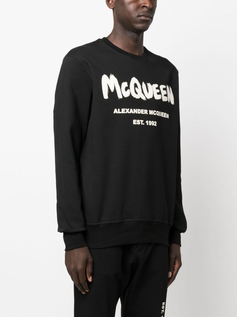 Black Graffiti-print Cotton Sweatshirt