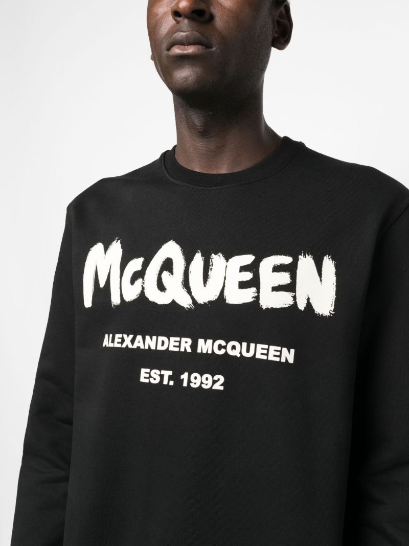 Black Graffiti-print Cotton Sweatshirt