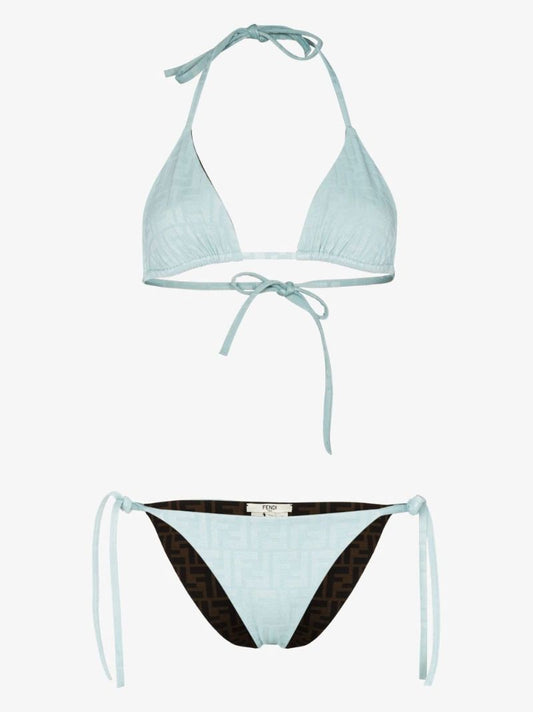 Blue Ff Reversible Triangle Bikini