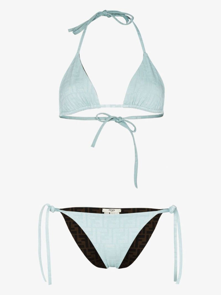 Blue Ff Reversible Triangle Bikini