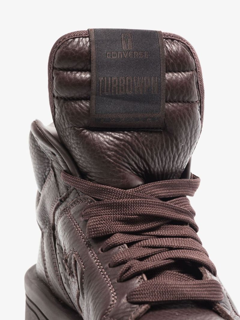 X Converse Brown Turbowpn High Top Leather Sneakers