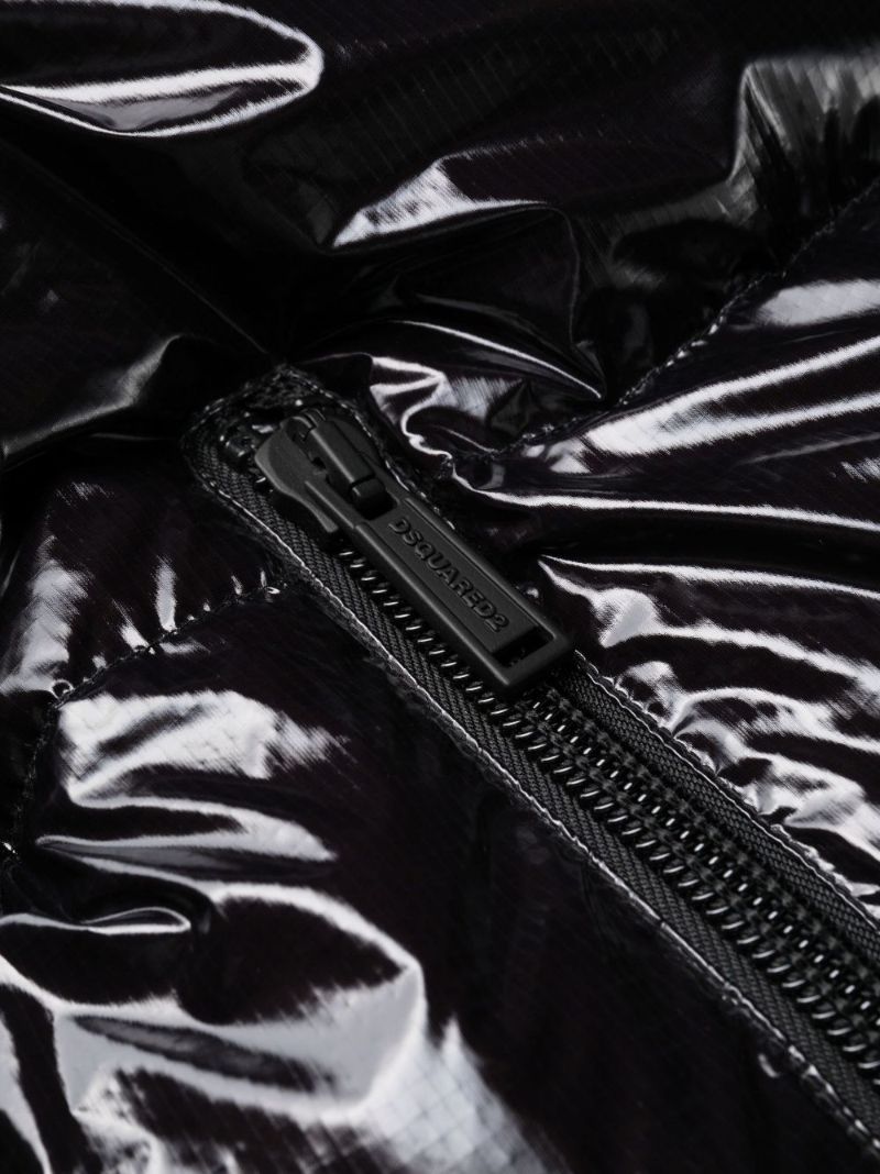 Black Logo Patch Padded Jacket