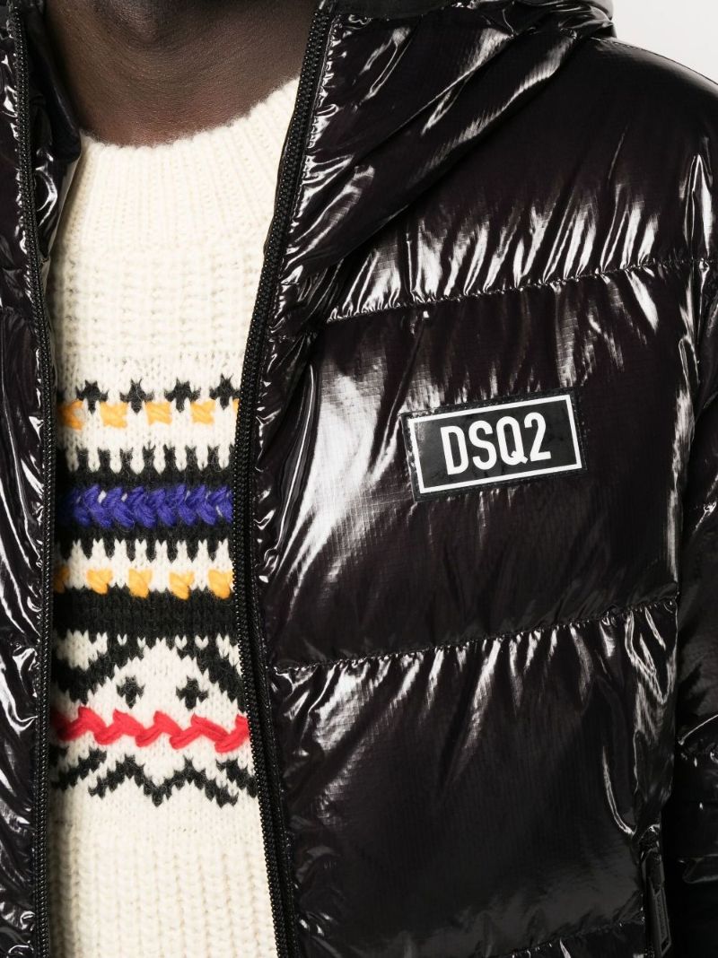 Black Logo Patch Padded Jacket