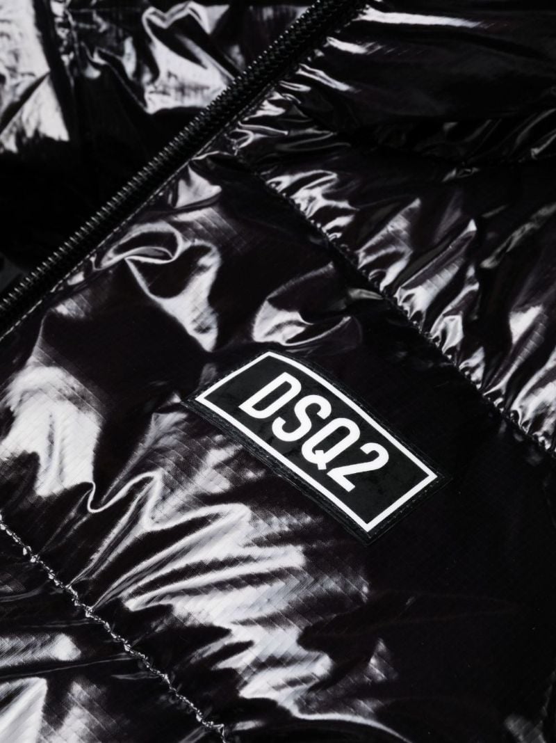Black Logo Patch Padded Jacket