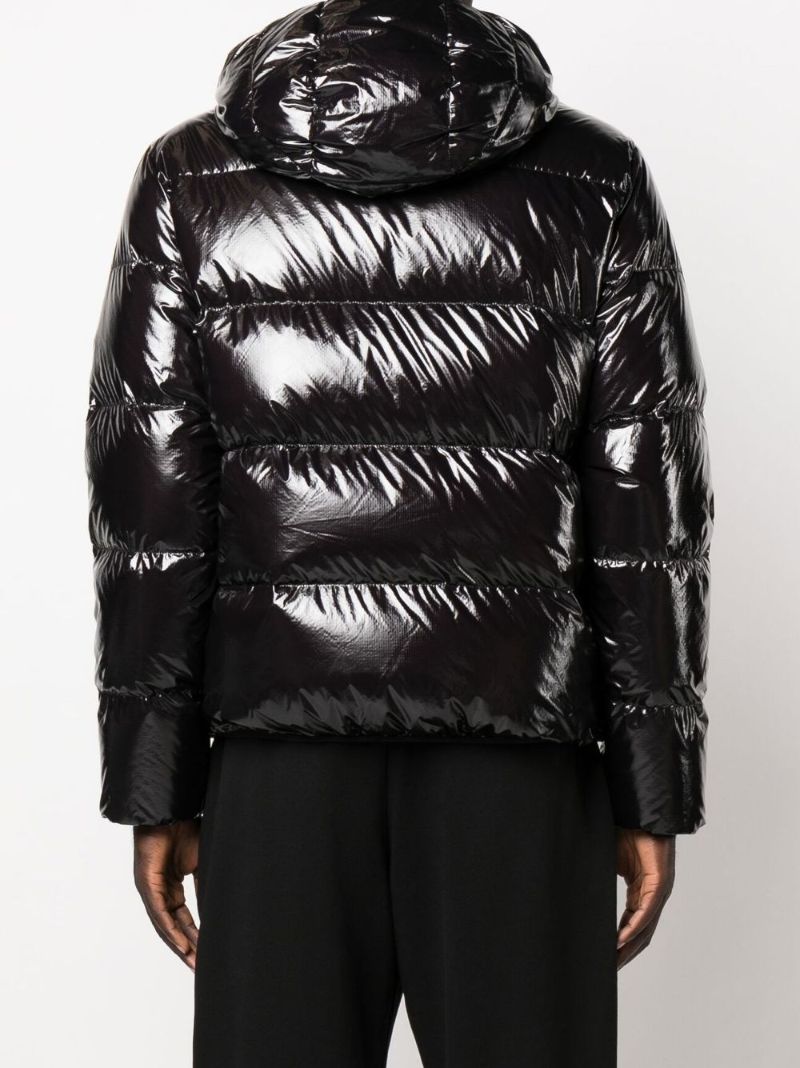 Black Logo Patch Padded Jacket