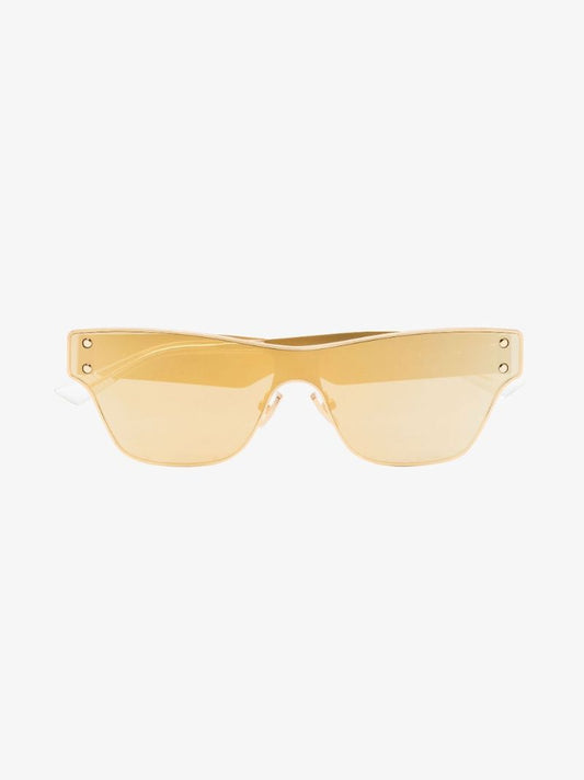 Gold Tone Mirrored Square Sunglasses