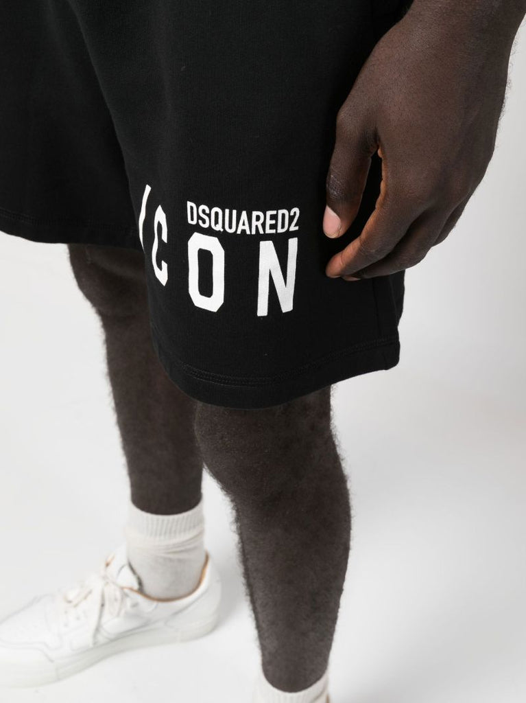 Black Logo Print Track Shorts