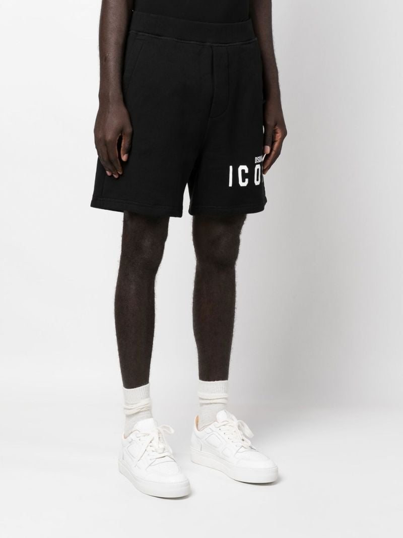Black Logo Print Track Shorts