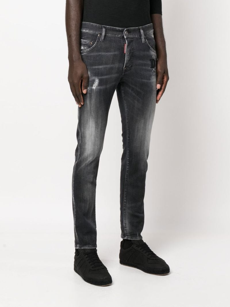 Black Faded Slim Leg Jeans