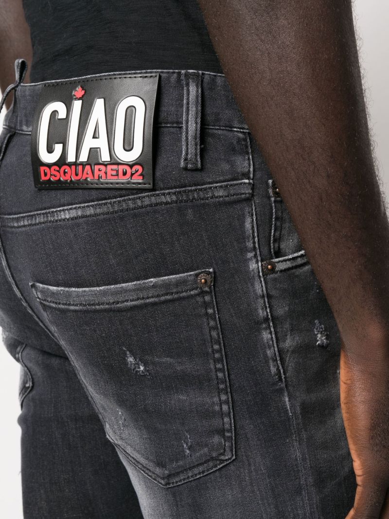 Black Faded Slim Leg Jeans