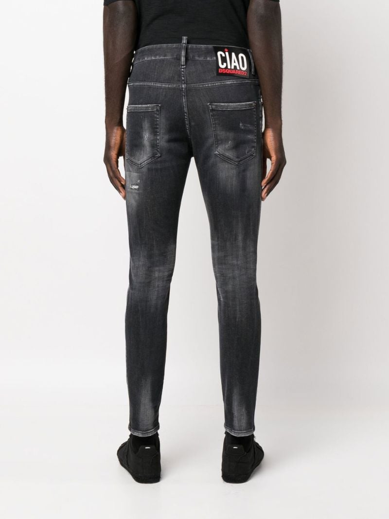 Black Faded Slim Leg Jeans