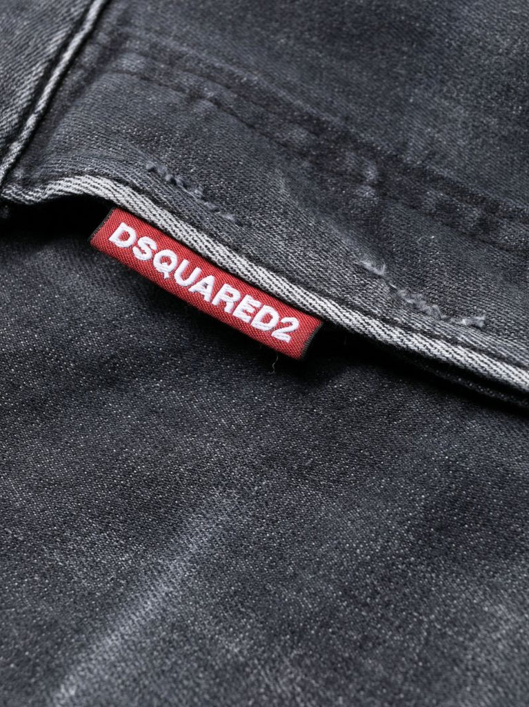 Black Faded Slim Leg Jeans