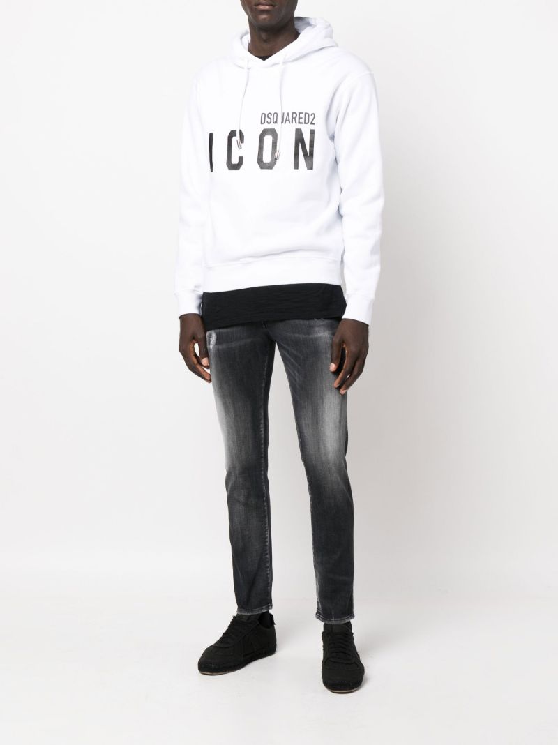 Black Faded Slim Leg Jeans