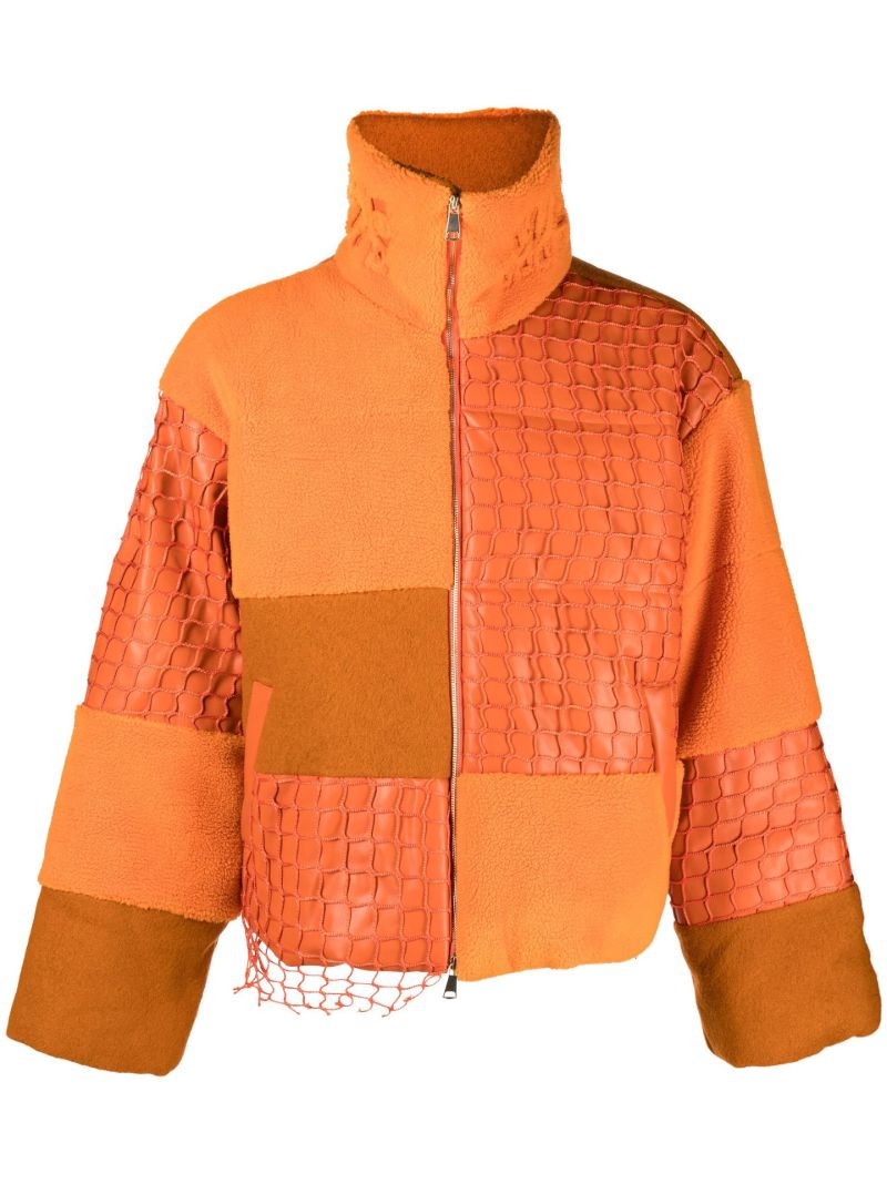 Orange Birds Eye View Puffer Jacket