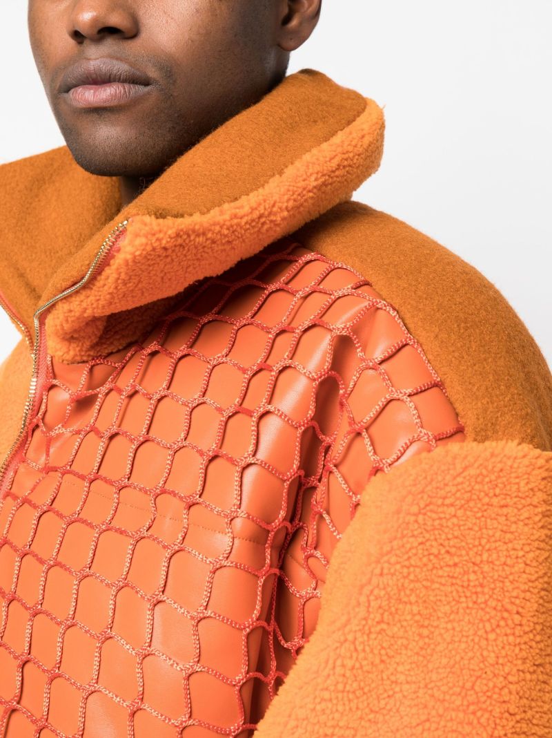 Orange Birds Eye View Puffer Jacket