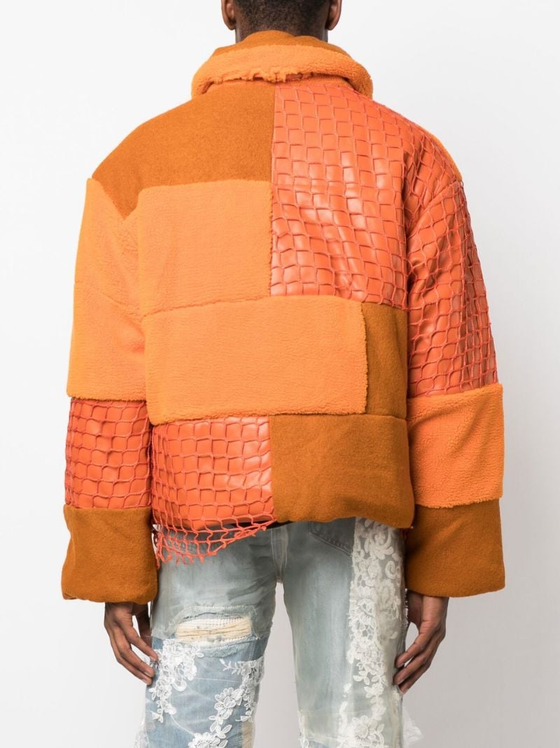 Orange Birds Eye View Puffer Jacket