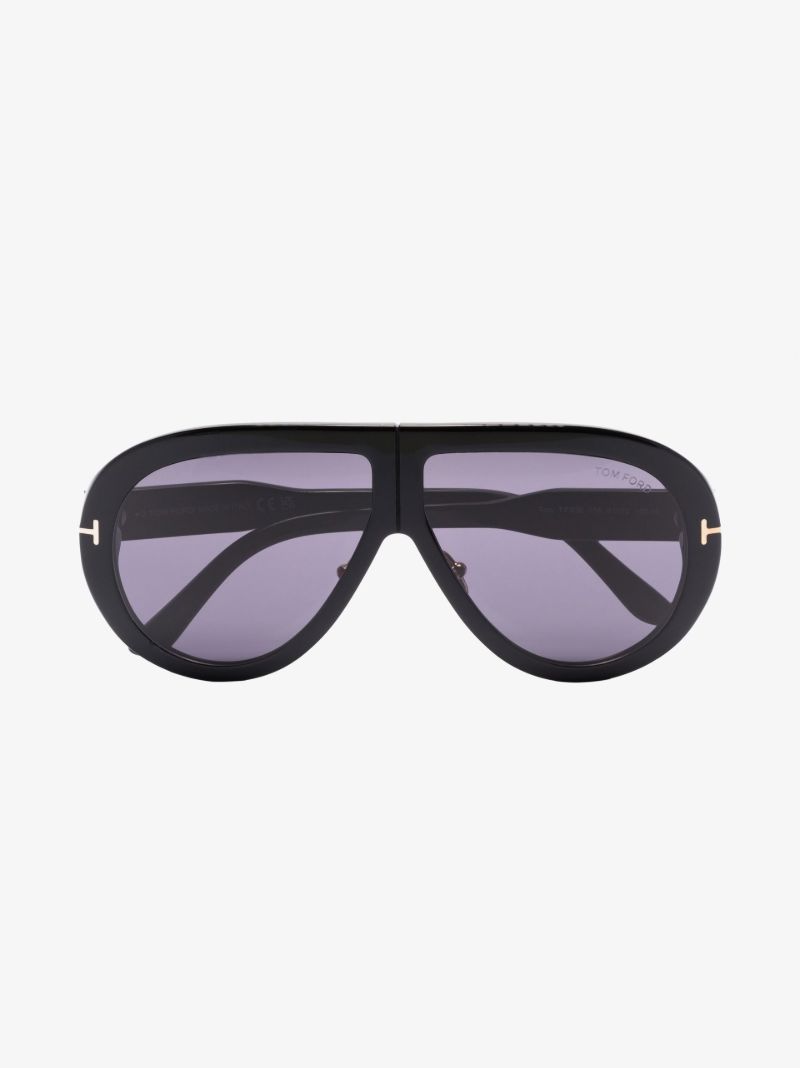 Black Troy Aviator-style Sunglasses