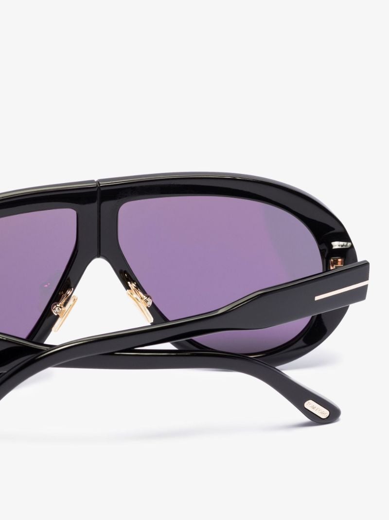 Black Troy Aviator-style Sunglasses