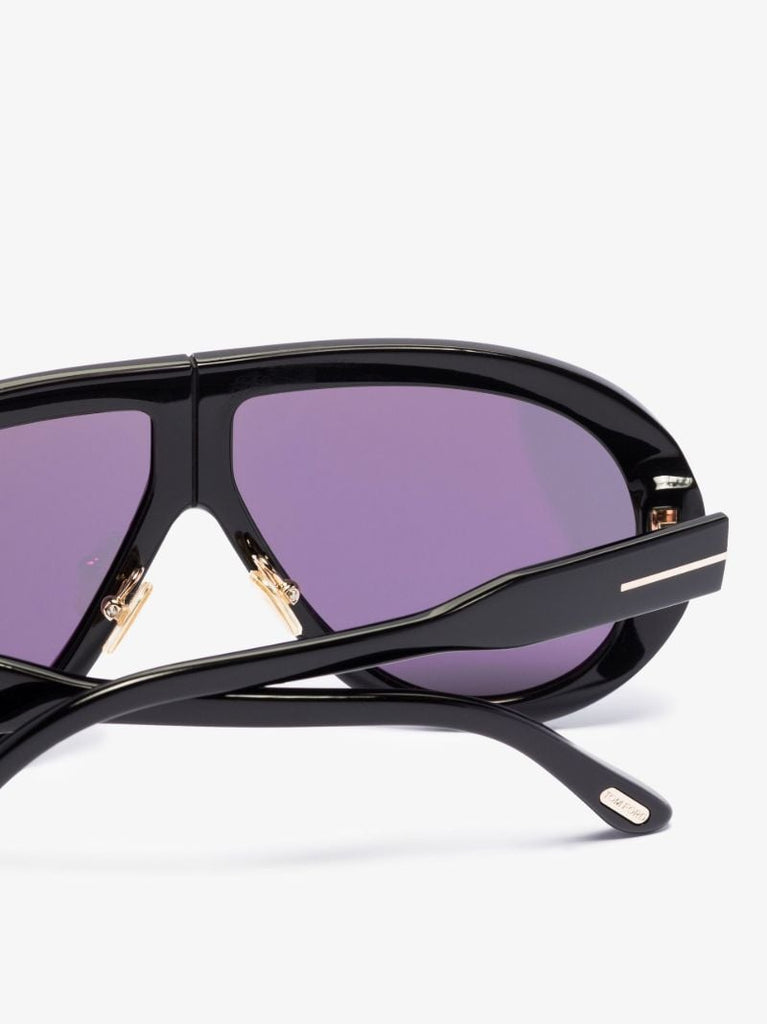 Black Troy Aviator-style Sunglasses