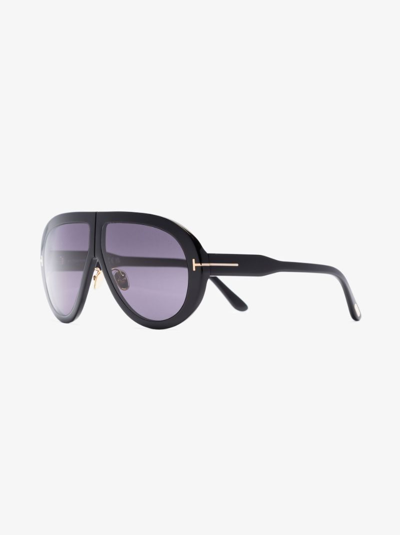 Black Troy Aviator-style Sunglasses