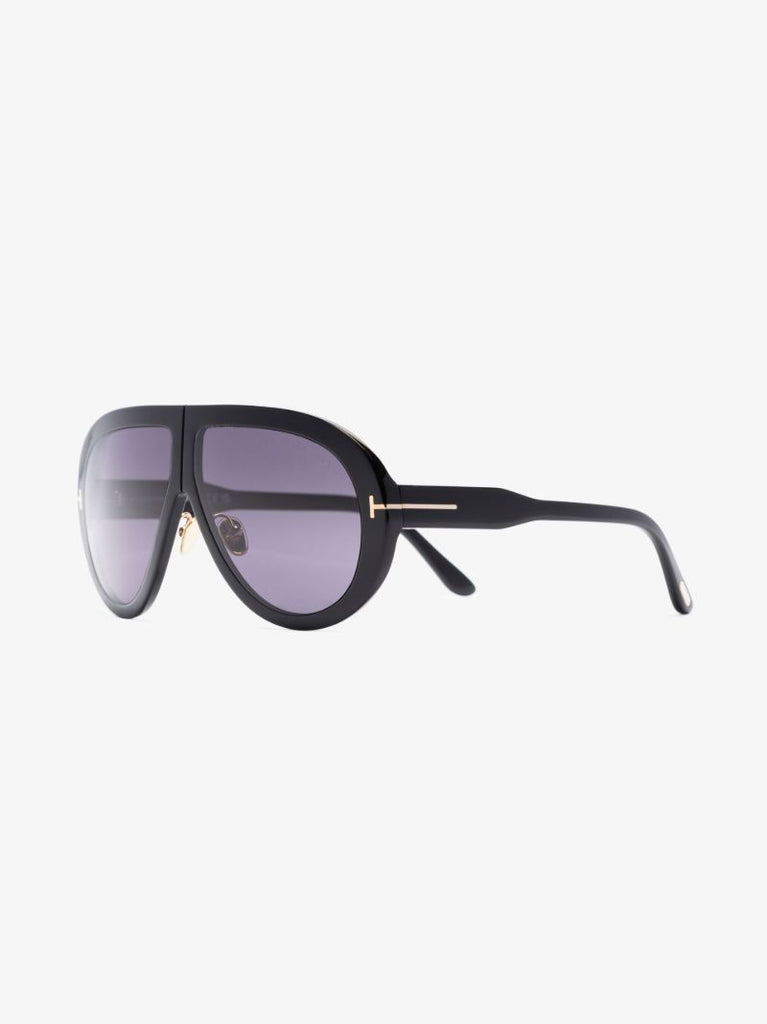 Black Troy Aviator-style Sunglasses