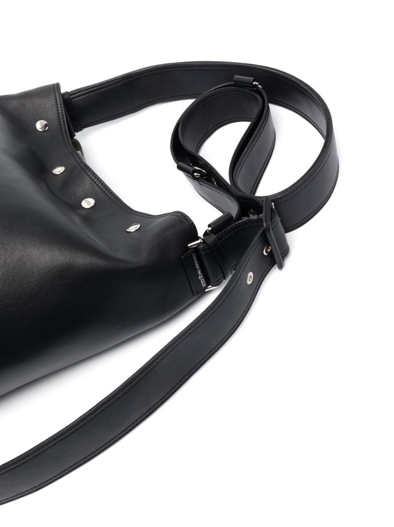 Black Biker Leather Shoulder Bag