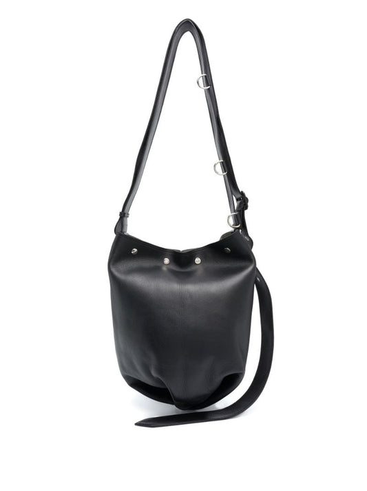 Black Biker Leather Shoulder Bag