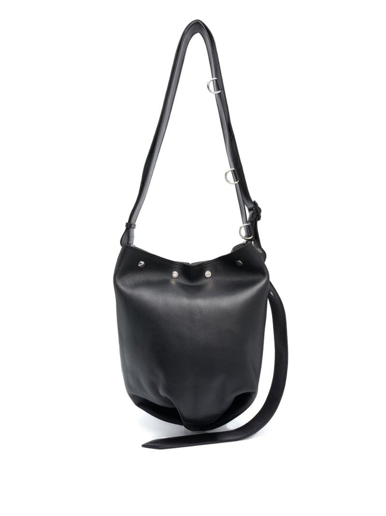 Black Biker Leather Shoulder Bag